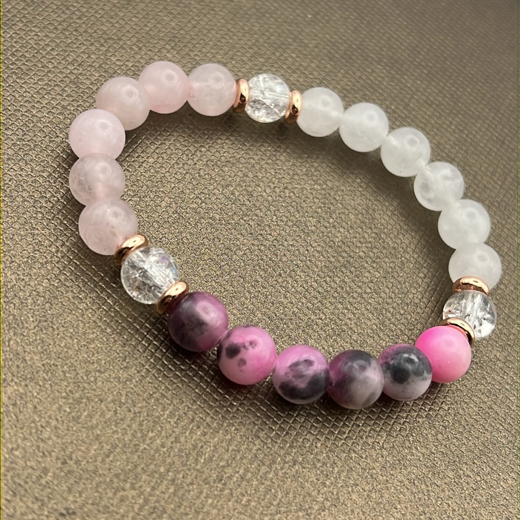 Natural Rose Quartz Pink Opal Stretch Bracelet 16$